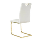 Ensemble de 2 chaises de salle à manger en similicuir - Pieds en métal doré, design ergonomique, mousse haute densité, imperméables, montage en 10 à 15 minutes, style luxe moderne
