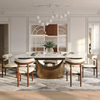 Table de salle à manger extensible de 160 à 240 cm - Plateau en pierre frittée de 12 mm, piètement en U, capacité de charge de 136 kg, 6 à 10 couverts, acier au carbone bronze, style moderne