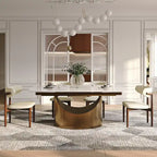 Table de salle à manger extensible de 160 à 240 cm - Plateau en pierre frittée de 12 mm, piètement en U, capacité de charge de 136 kg, 6 à 10 couverts, acier au carbone bronze, style moderne