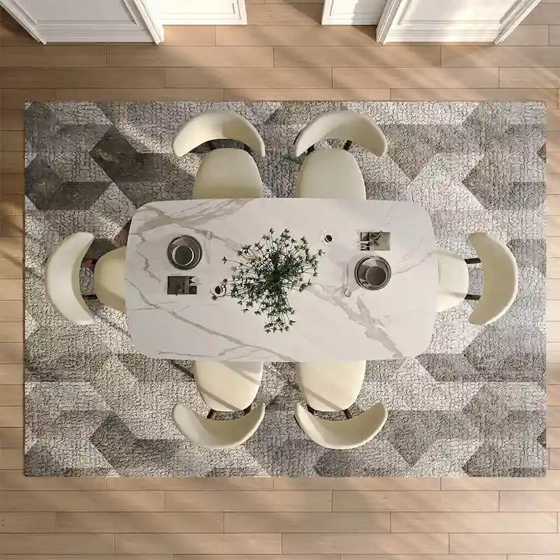 Table de salle à manger extensible de 160 à 240 cm - Plateau en pierre frittée de 12 mm, piètement en U, capacité de charge de 136 kg, 6 à 10 couverts, acier au carbone bronze, style moderne