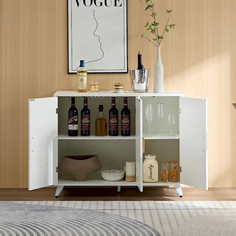 Buffet 3 portes - Étagères réglables, charnières à fermeture douce, bois MDF, grand espace de rangement, solution de rangement multi-pièces, montage facile