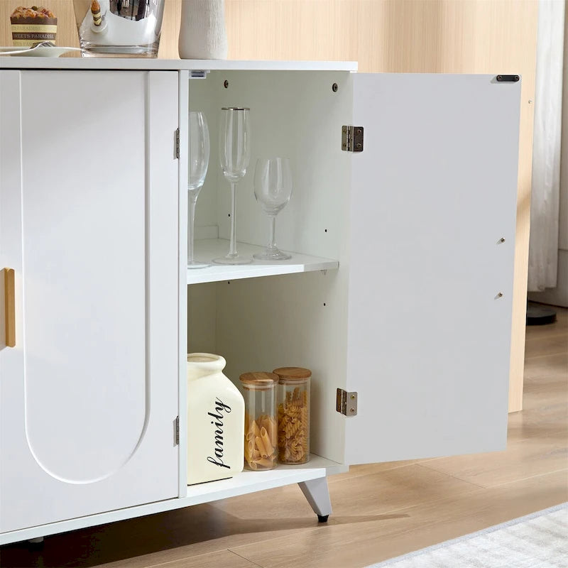 Buffet 3 portes - Étagères réglables, charnières à fermeture douce, bois MDF, grand espace de rangement, solution de rangement multi-pièces, montage facile