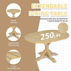 Ensemble de salle à manger 6 pièces : table ovale extensible de 107 à 152 cm, 4 chaises à dossier échelle, banc de 112 cm, bois d’hévéa massif, capacité de 113 kg, style campagnard