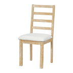 Ensemble de salle à manger 6 pièces : table ovale extensible de 107 à 152 cm, 4 chaises à dossier échelle, banc de 112 cm, bois d’hévéa massif, capacité de 113 kg, style campagnard