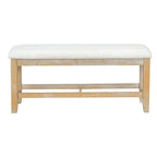 Ensemble de salle à manger 6 pièces : table ovale extensible de 107 à 152 cm, 4 chaises à dossier échelle, banc de 112 cm, bois d’hévéa massif, capacité de 113 kg, style campagnard