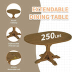 Ensemble de salle à manger 6 pièces : table ovale extensible de 107 à 152 cm, 4 chaises à dossier échelle, banc de 112 cm, bois d’hévéa massif, capacité de 113 kg, style campagnard