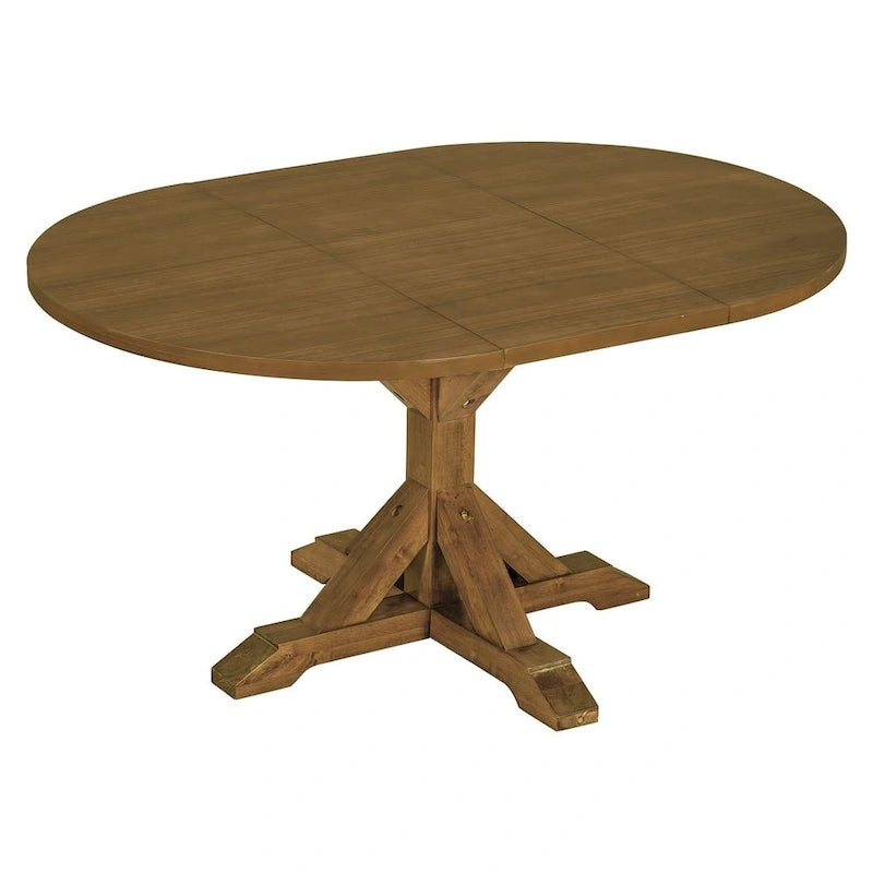 Ensemble de salle à manger 6 pièces : table ovale extensible de 107 à 152 cm, 4 chaises à dossier échelle, banc de 112 cm, bois d’hévéa massif, capacité de 113 kg, style campagnard