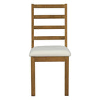 Ensemble de salle à manger 6 pièces : table ovale extensible de 107 à 152 cm, 4 chaises à dossier échelle, banc de 112 cm, bois d’hévéa massif, capacité de 113 kg, style campagnard