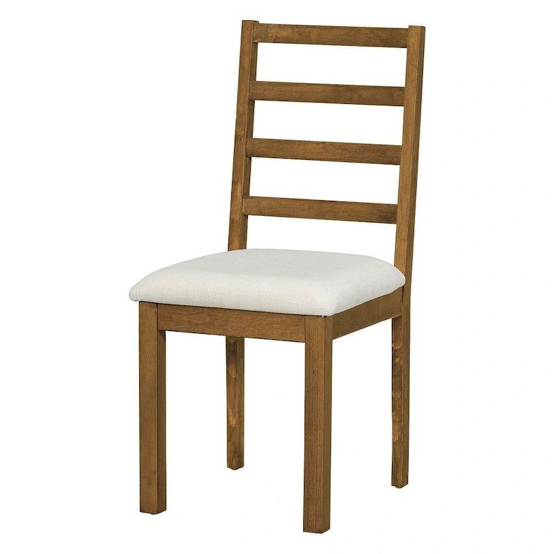 Ensemble de salle à manger 6 pièces : table ovale extensible de 107 à 152 cm, 4 chaises à dossier échelle, banc de 112 cm, bois d’hévéa massif, capacité de 113 kg, style campagnard