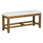 Ensemble de salle à manger 6 pièces : table ovale extensible de 107 à 152 cm, 4 chaises à dossier échelle, banc de 112 cm, bois d’hévéa massif, capacité de 113 kg, style campagnard