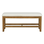 Ensemble de salle à manger 6 pièces : table ovale extensible de 107 à 152 cm, 4 chaises à dossier échelle, banc de 112 cm, bois d’hévéa massif, capacité de 113 kg, style campagnard